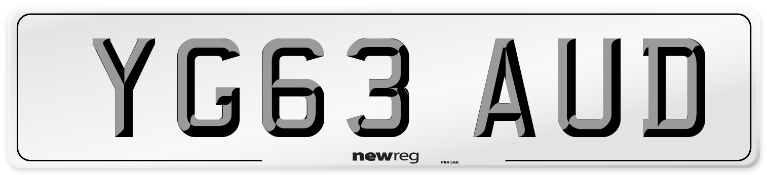 YG63 AUD Number Plate from New Reg